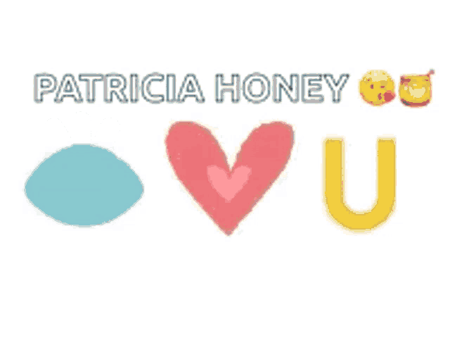 a logo for patricia honey with a heart and an eye .