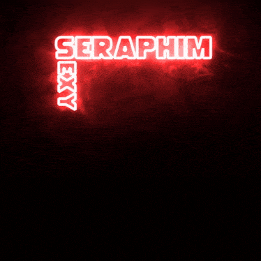 a neon sign that says seraphim in white letters