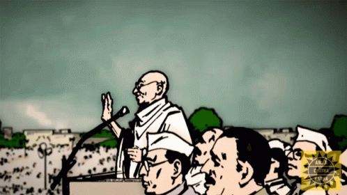 Speaking To The Mass Mahatma Gandhi GIF - Speaking To The Mass Mahatma Gandhi Amar Chitra Katha GIFs