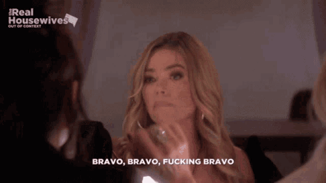 a woman says bravo bravo fucking bravo in a video