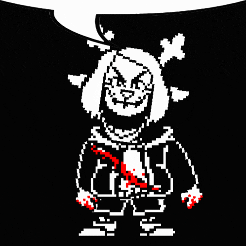 a pixel art drawing of a sheep with a speech bubble behind it .
