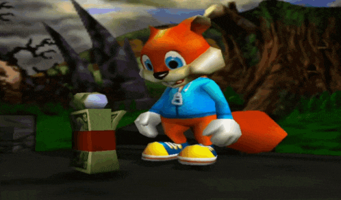 a cartoon character is standing next to a stack of money