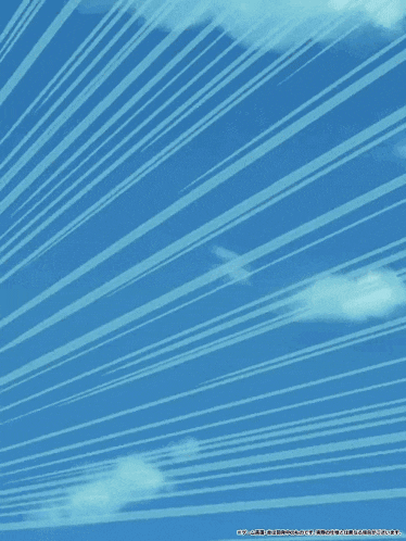a close up of a cartoon character with a blue sky in the background and the word goku on the bottom