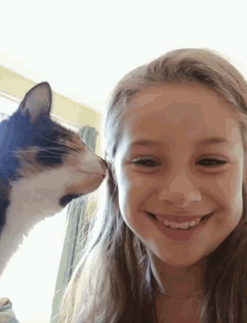 Alixia Bisous Child And Cat GIF - Alixia Bisous Child And Cat Love My Pet GIFs