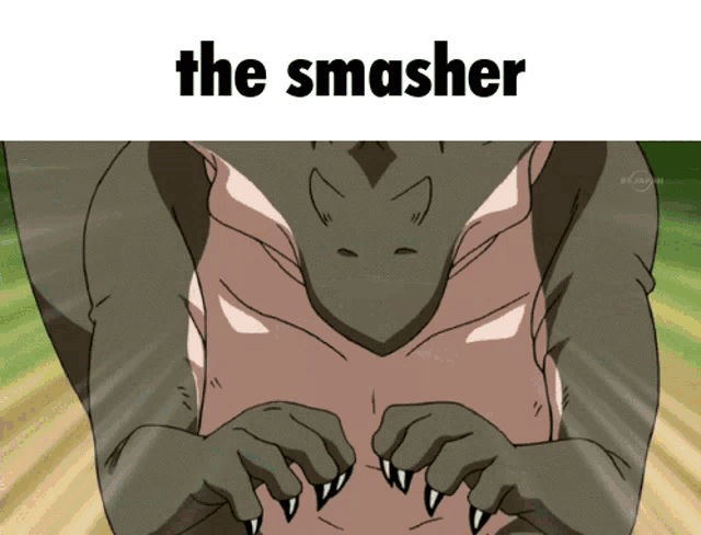a picture of a crocodile with the words the smasher on the bottom