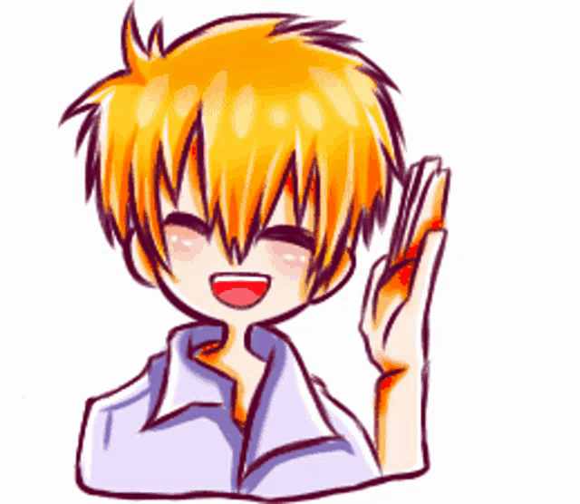 a cartoon drawing of a boy with orange hair giving an ok sign