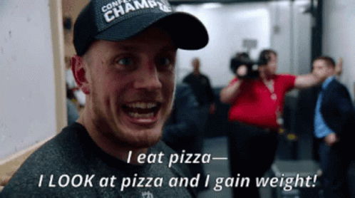 Nate Schmidt I Eat Pizza GIF - Nate Schmidt I Eat Pizza I Look At Pizza And I Gain Weight GIFs