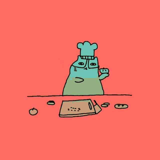 a cartoon of a cat wearing a chef hat