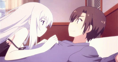 Anime Couple Anime Bed GIF - Anime Couple Anime Bed Kawaii GIFs