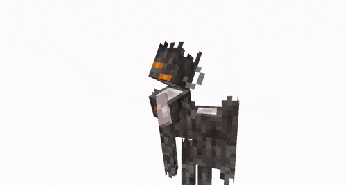 a minecraft monster with a long tongue is standing on a white surface .