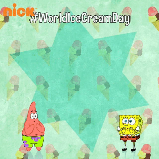 Happy World Ice Cream Day Spongebob GIF - Happy World Ice Cream Day Spongebob Patrick Star GIFs
