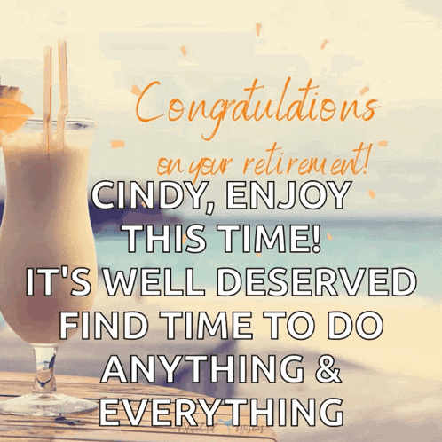 congratulations on your retirement cindy enjoy this time