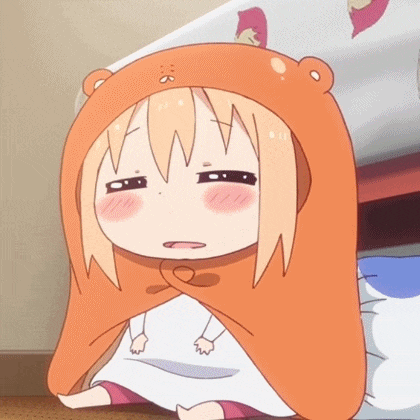 a cartoon character is sitting on the floor wearing a hooded hat .