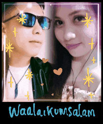 a picture of a man and a woman with the words waalaikumsalam
