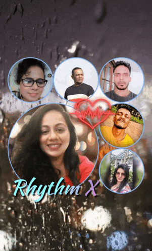 rhythm x is written on the bottom of a photo