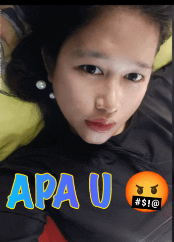 a picture of a girl with the word apa u on her shirt