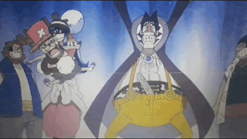a group of people are standing next to each other in a cartoon .