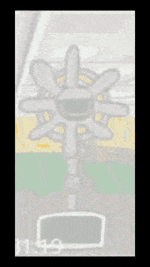a cartoon drawing of a flower with a face and a clock that says 31:49