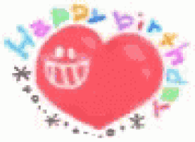 a red heart with a smile on it is surrounded by colorful letters and stars .