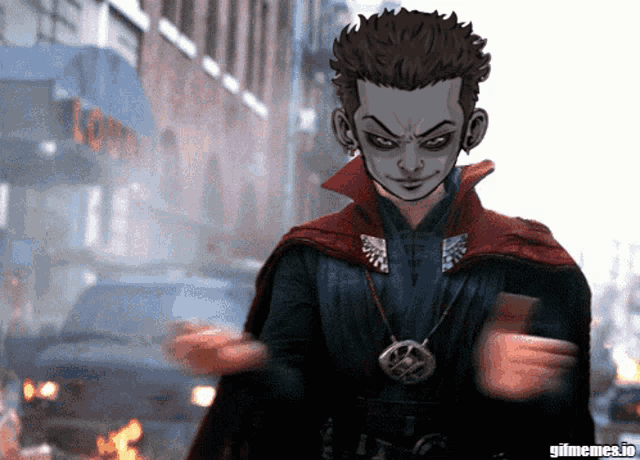 a gif meme of doctor strange is being displayed on gifmemes.io