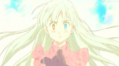 a drawing of a girl with long white hair and a pink top