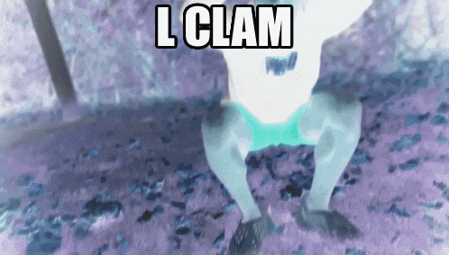 a picture of a person with the words l clam written on it
