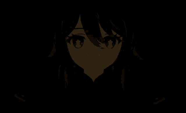 a close up of a anime character with her eyes closed