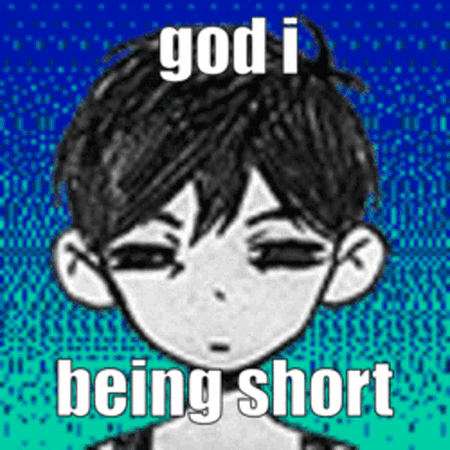 a drawing of a boy with the words `` god i being short '' on it .