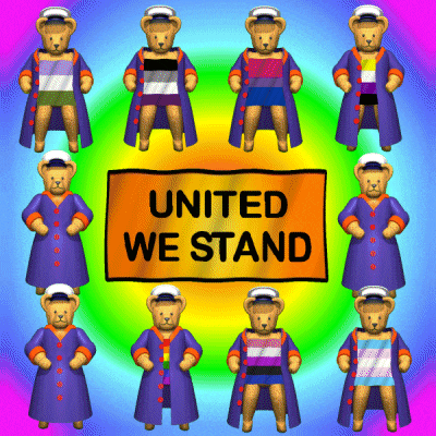 a sign that says united we stand on it