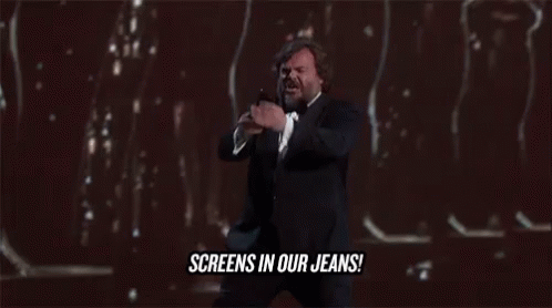 Screens In Our Jeans GIF - Oscars Jack Black Screens In Our Jeans GIFs