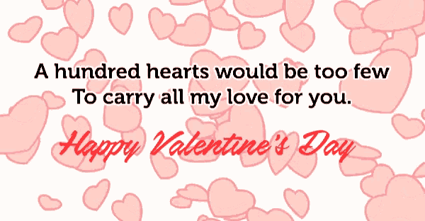 a valentine 's day greeting card with pink hearts and a quote
