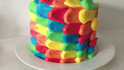 How To Decorate A Rainbow Cake ! GIF - Dessert How To Rainbow Cake GIFs