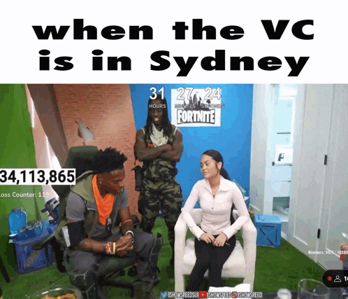 when the vc is in sydney is displayed on a computer screen