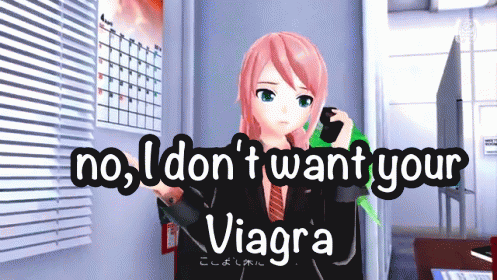 Luka Doesn'T Want The Telemarketers' Viagra.  GIF - Megurine Luka Vocaloid GIFs