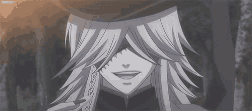 a black and white drawing of a man with long white hair wearing a hat .