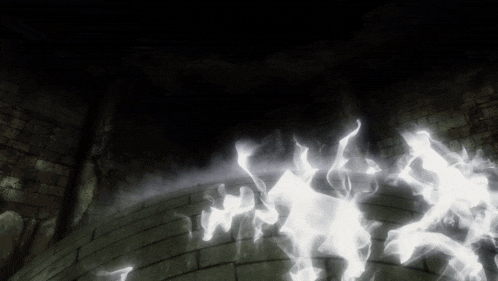 a dark room with a lot of white smoke coming out of the walls