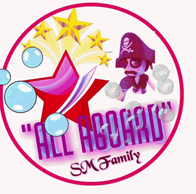 a logo that says all aboard sm family on it