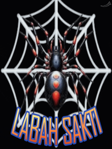 a spider on a web with the words labah sakti
