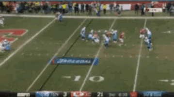 a football game is being played and the score is 21 to 21