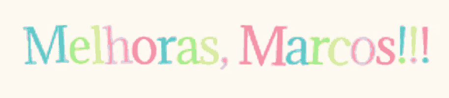 a white background with the words melhoras marcos written in colorful letters