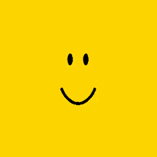 a yellow background with a black smiley face