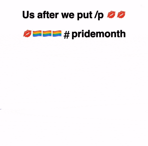 a picture of a couple kissing with the words us after we put / p # pridemonth