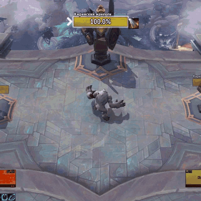a video game screen shows a statue with a percentage of 100.00