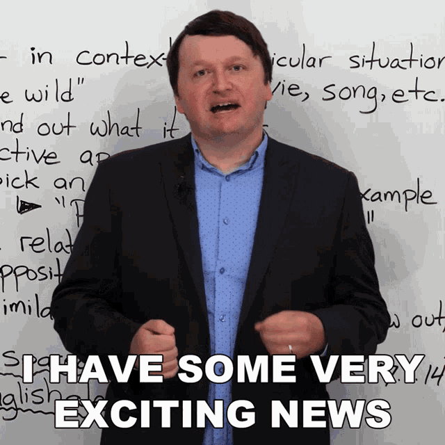 I Have Some Very Exciting News Alex GIF - I Have Some Very Exciting News Alex Engvid GIFs