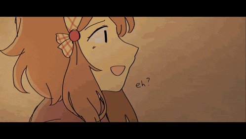 a drawing of a girl with a plaid headband on