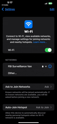 a screenshot of the wi-fi settings page