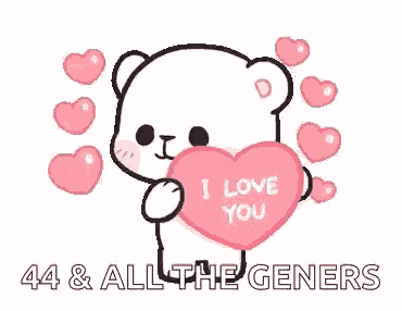 a teddy bear is holding a pink heart that says `` i love you '' .