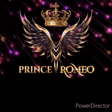 a logo for prince romeo has wings and a crown
