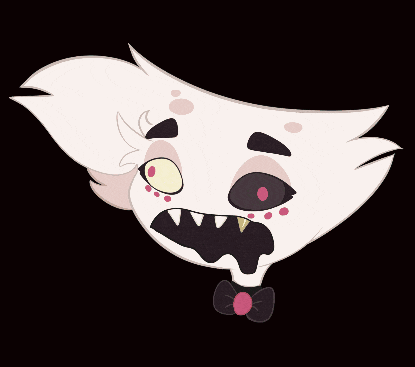 a drawing of a cartoon character with a bow tie and fangs