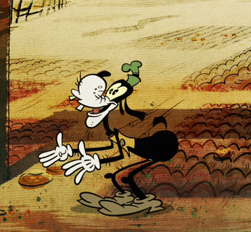 a cartoon drawing of goofy giving a thumbs up sign